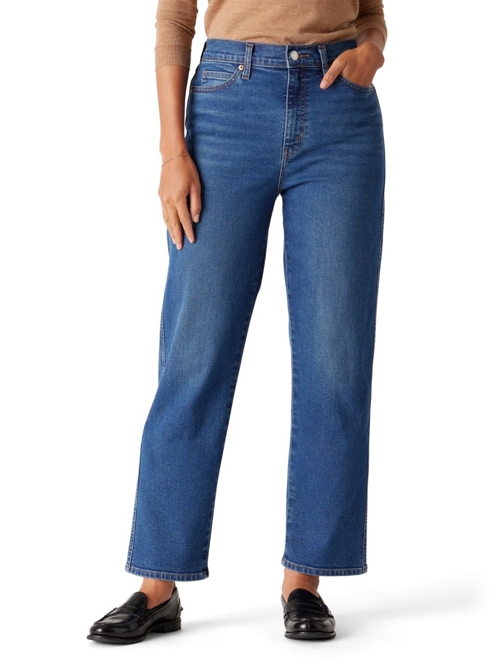 Levi's Women's Vintage High Rise Straight Leg Jeans in Medium Blue Denim Size 16